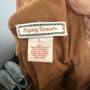 Flying Tomato Warm Brown Suede-Look Top